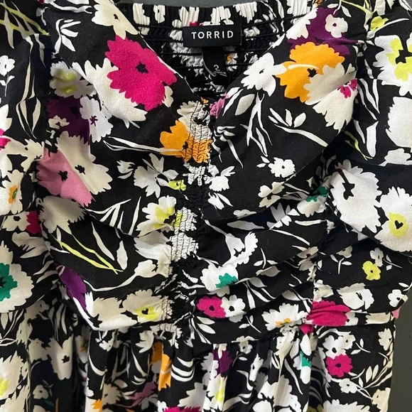 Torrid Floral Print skater Dress with pockets - Picture 2 of 6